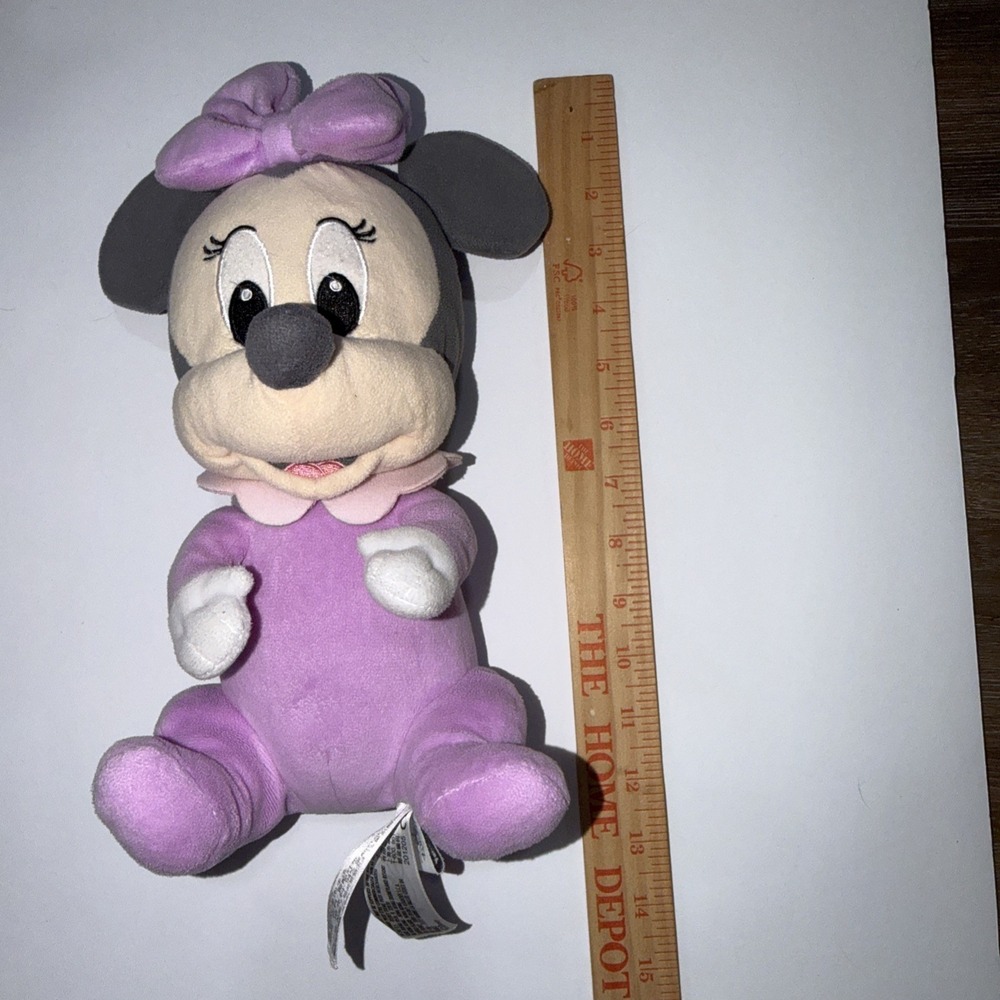 Disney Parks Purple Baby Minnie Mouse Plush Stuffed Animal EUC - Picture 8 of 8